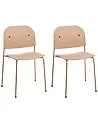 Set of 2 Dining Chairs WINDUST Metal Beige