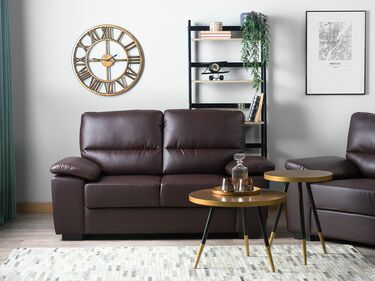 2-seters sofa kunstskinn brun VOGAR