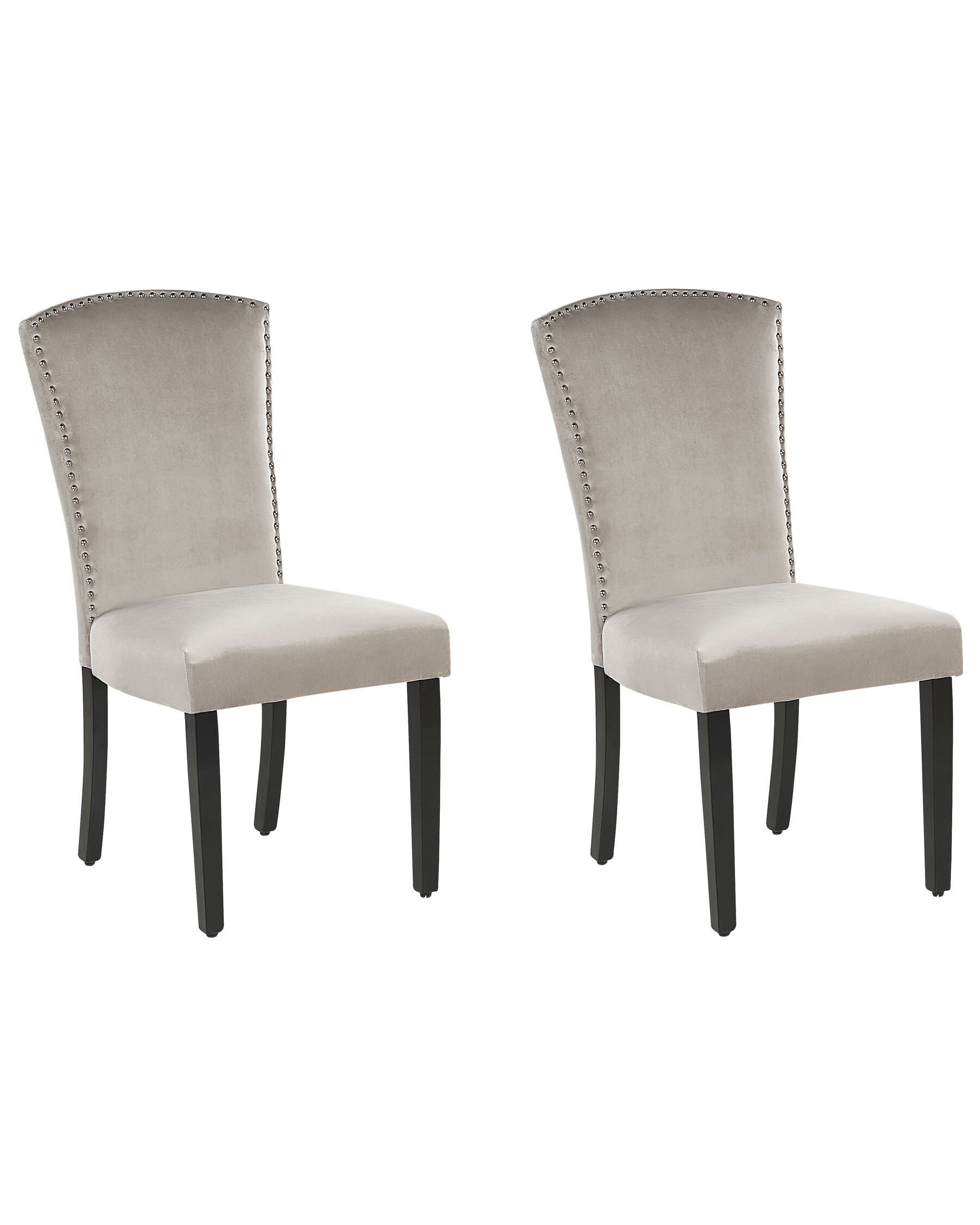 Lot de 2 chaises en velours gris PISECO_781806