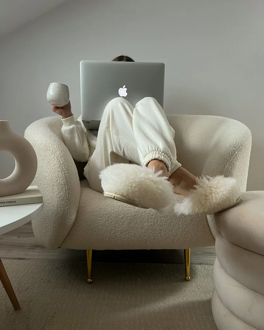 Armchair LOEN Boucle White_863024