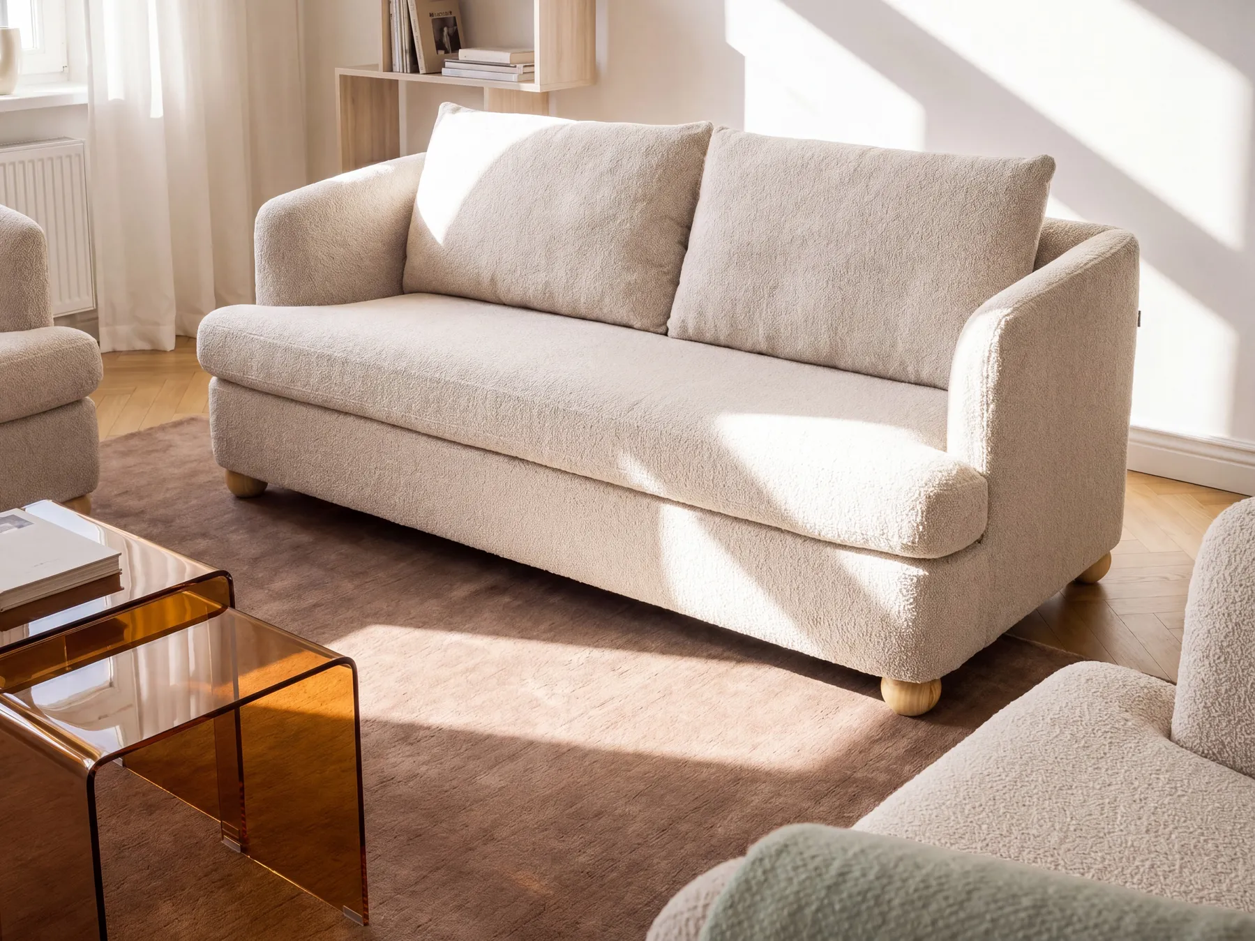 Sofa 3 Seater RATTVIK Boucle Beige_1066794