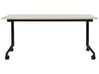 Schreibtisch heller Holzfarbton / schwarz 160 x 60 cm klappbar mit Rollen CAVI_922287