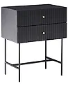2 Drawer Bedside Table COVENTRY Black/ Gold