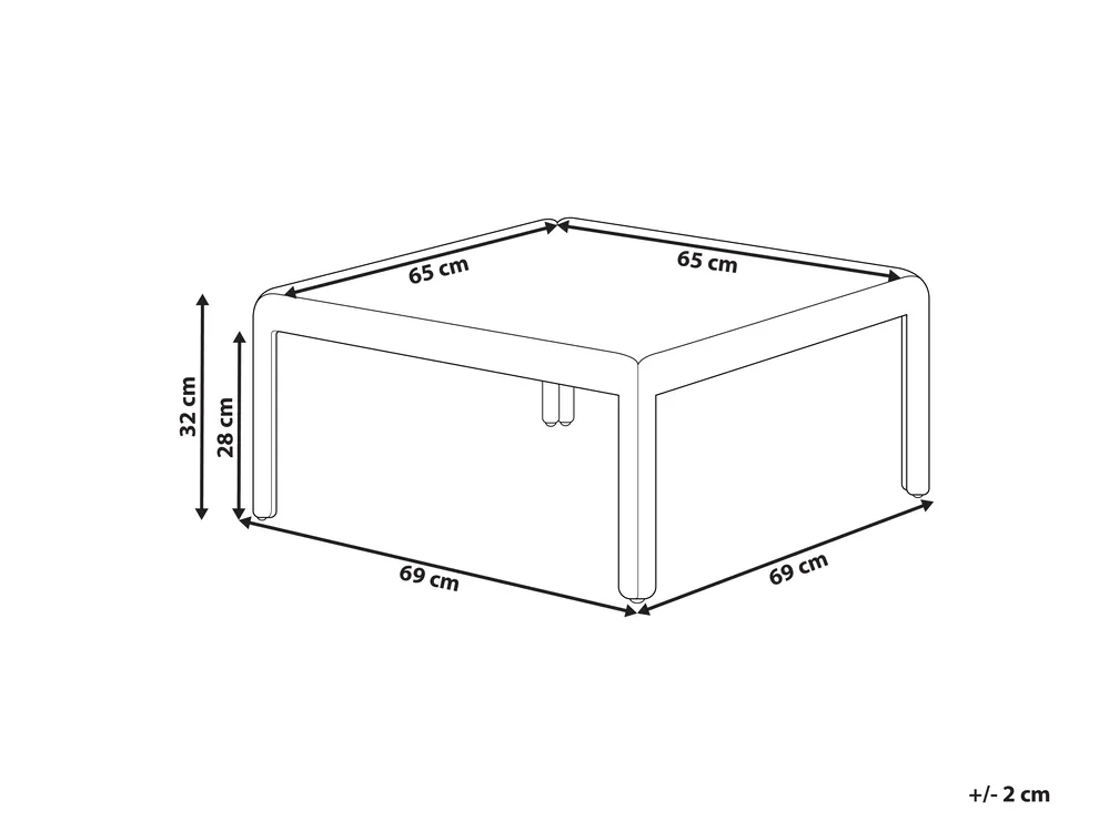 Garden Coffee Table FERRETTI 69 cm 69 cm Light Beige_931432