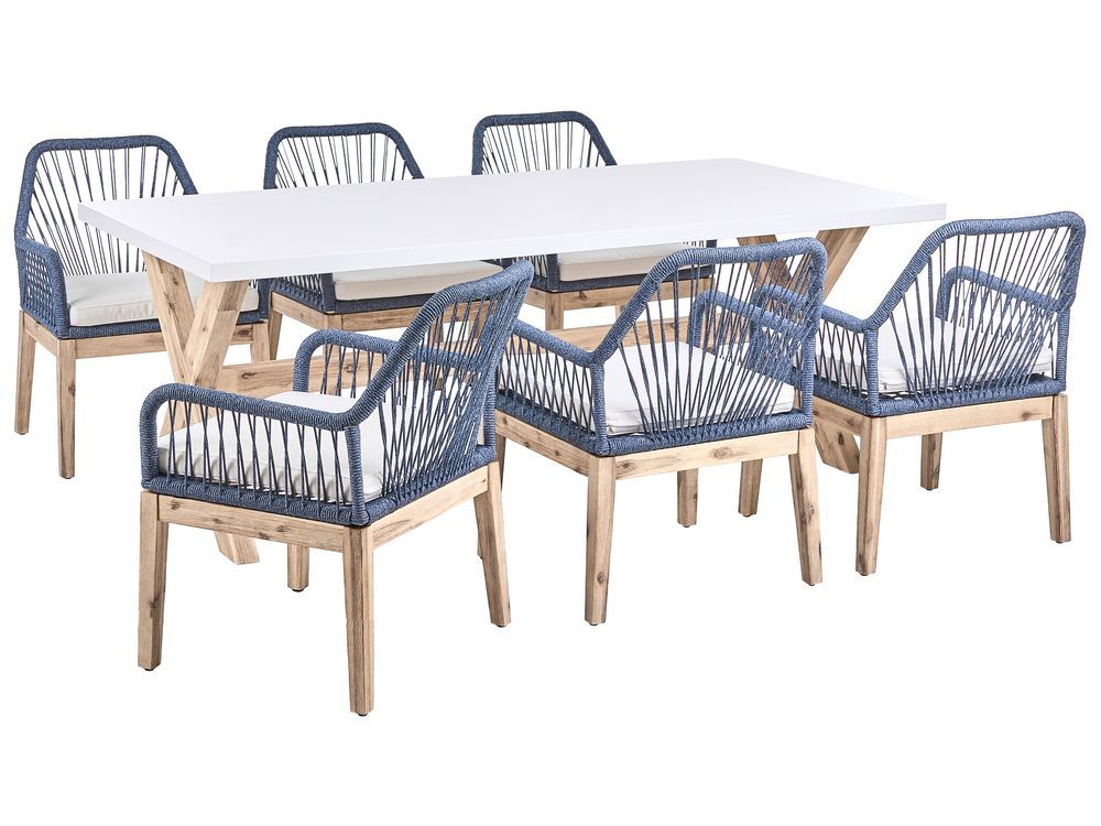 Conjunto de comedor exterior 6 plazas OLBIA Azul marino