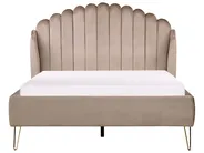 Bett mit Lattenrost Samtstoff AMBILLOU 140 x 200 cm Taupe_902459