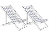 Set of 2 Sun Lounger Replacement Fabrics ANZIO/AVELLINO 113 x 44 cm Grey