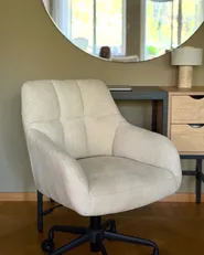Sedia da scrivania PALMDALE Velluto Beige chiaro_1027349