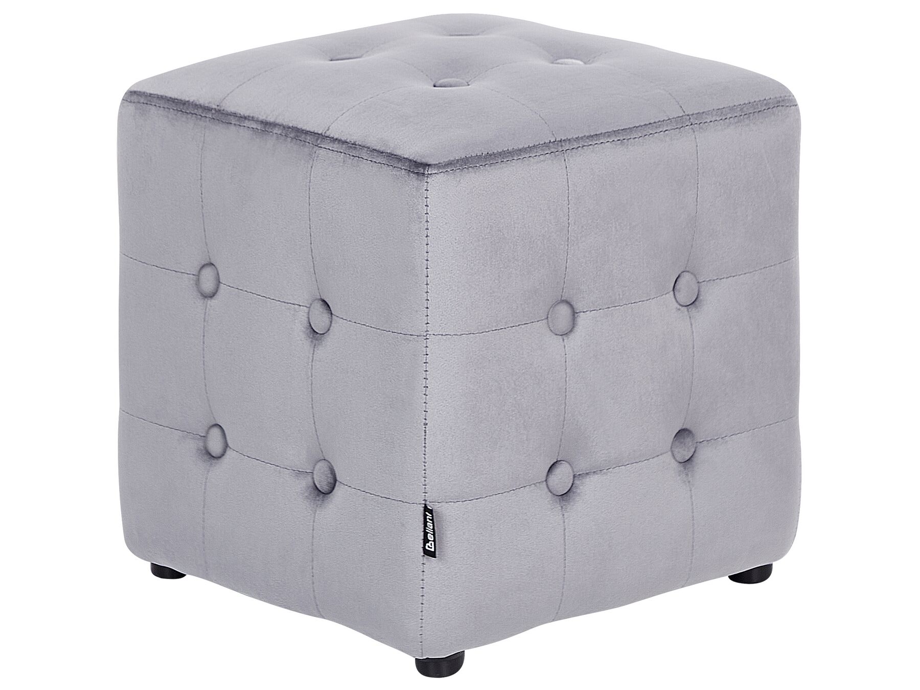 Pouf Samtstoff grau 36 x 36 cm WISCONSIN_926883