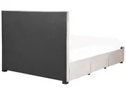 Bett mit Schubladen LIEVIN Samtstoff Beige 160 x 200 cm_858037
