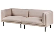 Sofa 3 Seater VORGOD Fabric Light Brown_996303