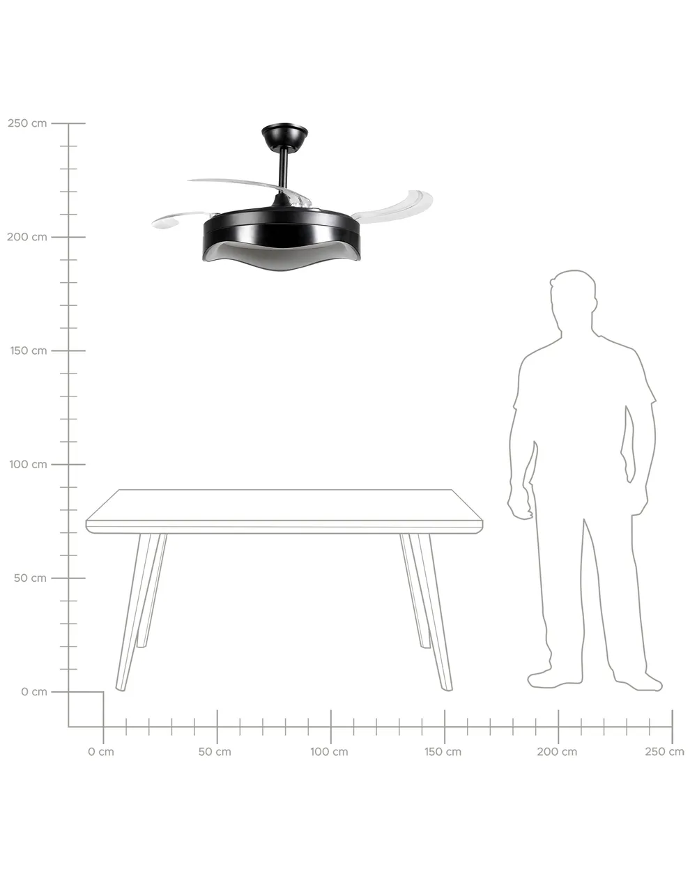 Ceiling Fan with Light ETONIA with Remote LED Black_1125615