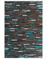 Teppich Kuhfell braun / blau 160 x 230 cm Patchwork Kurzflor KISIR_850856