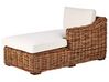 Garten Ecksofa Rattan naturfarben 3-Sitzer linksseitig Auflagen cremeweiss BRIATICO_928286