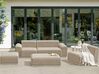 Lounge Set beige 7-Sitzer modular mit 2 Ottomanen BATTIFOLLO_933835