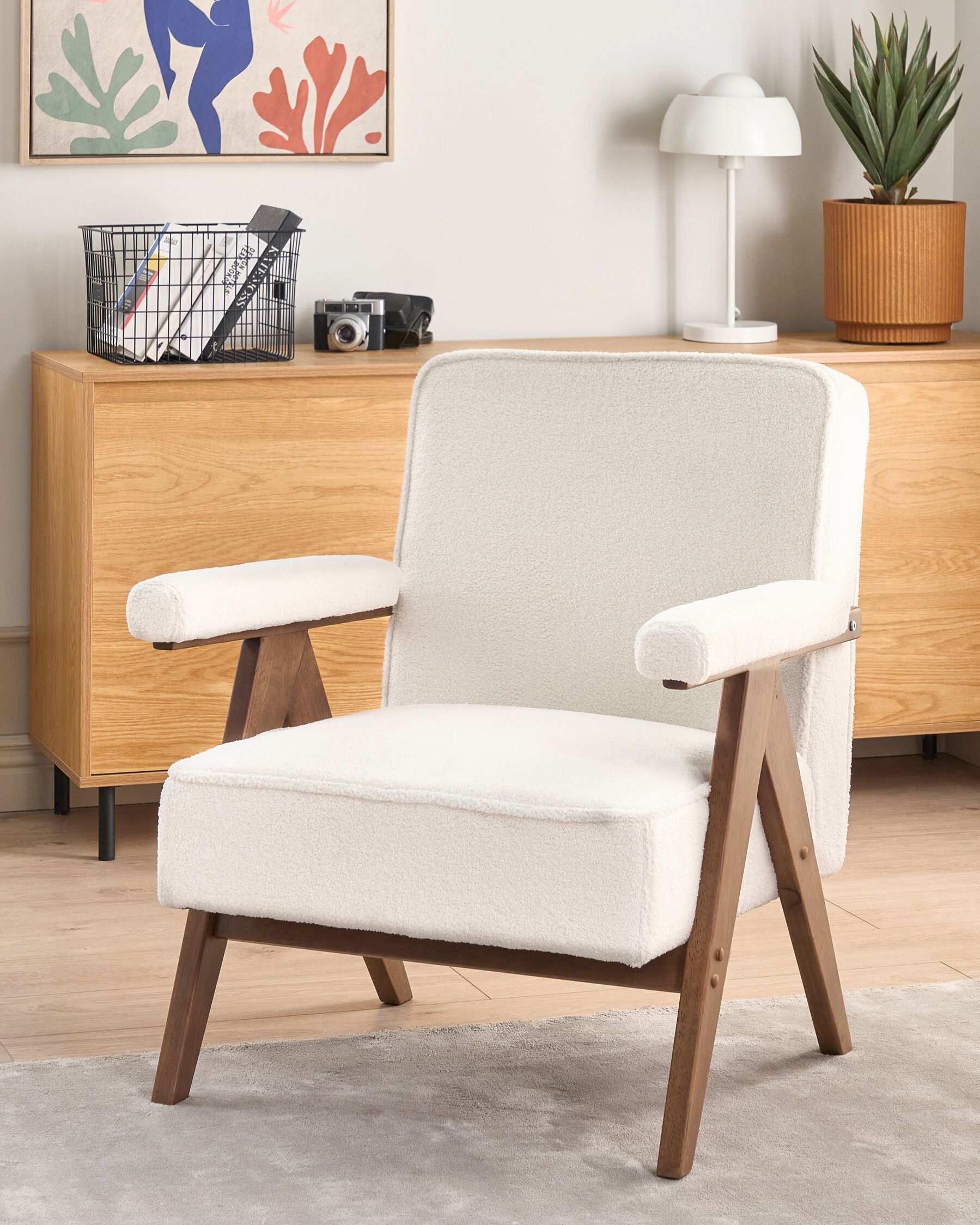 Boucle Armchair White EVJE_927192