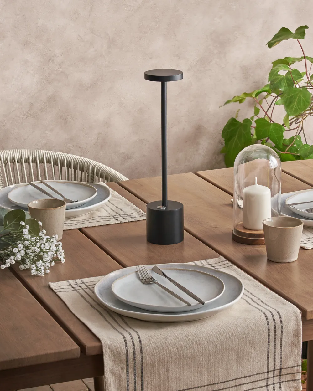 Wireless LED Table Lamp LIZANDRO with Dimmer Metal Black_940361