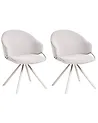 Conjunto de 2 sillas de comedor MYSTIC Tela Blanco crema