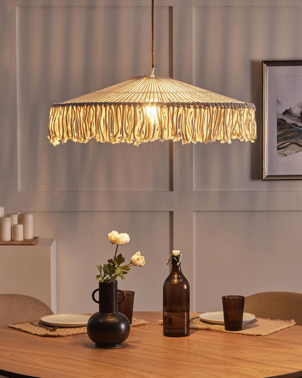 Pendant Lamp AKOBO Paper Rope Beige