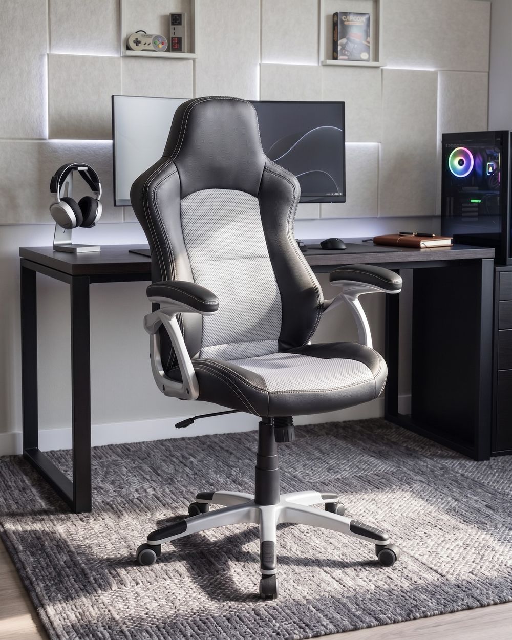 Office Chair EXPLORER Faux Leather Black
