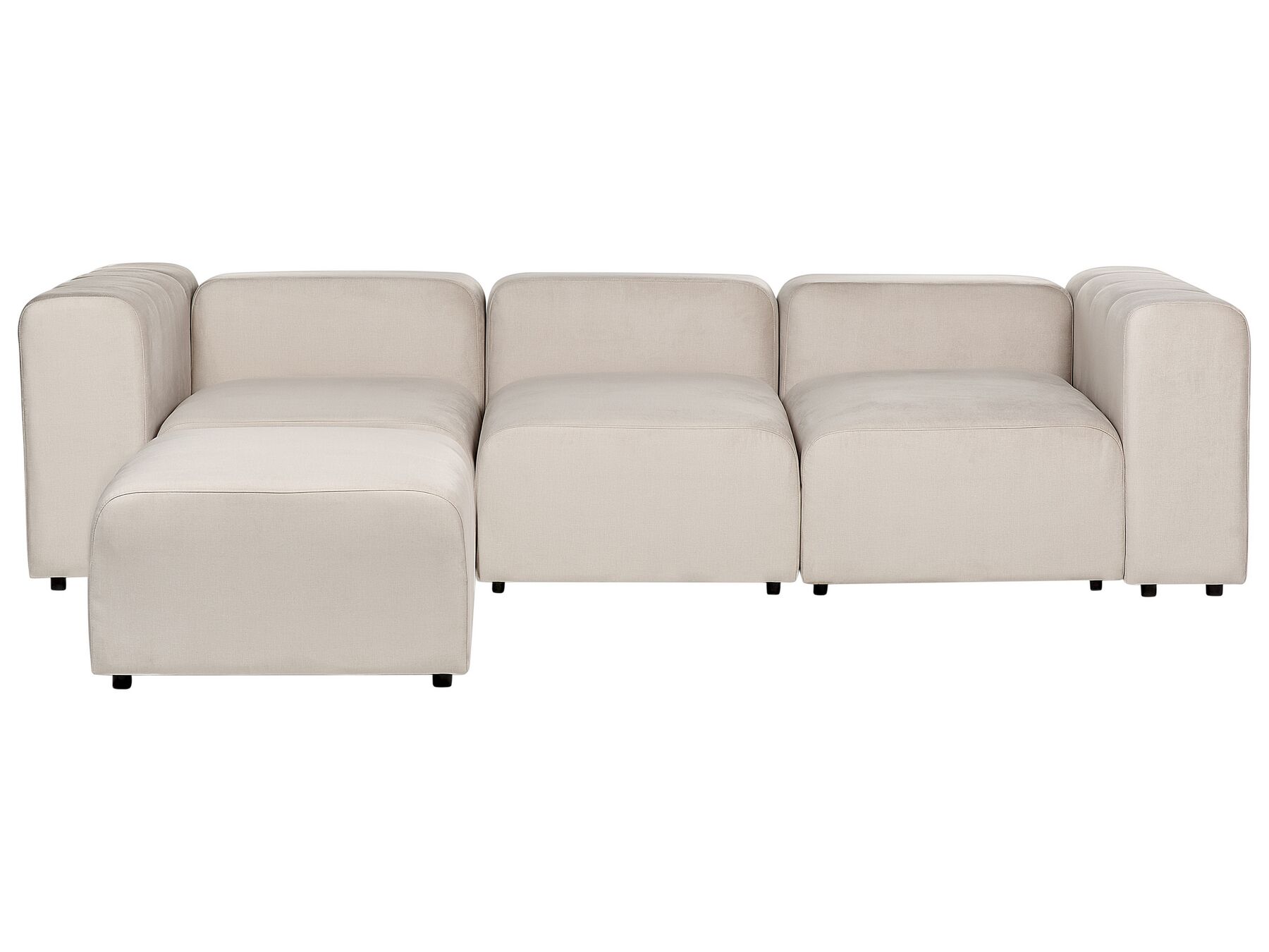 3 Seater Modular Velvet Sofa with Ottoman Beige FALSTERBO_919292