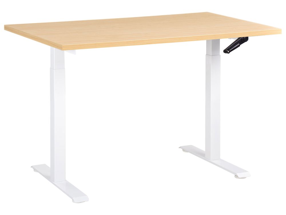 Manual Adjustable Standing Desk DESTINES 120 cm x 72 cm Light Brown/ White