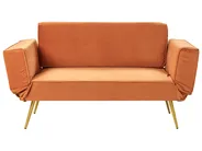 Sofa Bed 2 Seater SAARELA Velvet Orange_932699