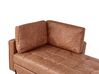 Left Hand Faux Leather Chaise Lounge Golden Brown REBAIS_935786