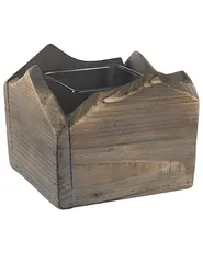Set of 2 Candle Holders PLATEROS 15/12 cm Fir Wood Dark Brown_791707