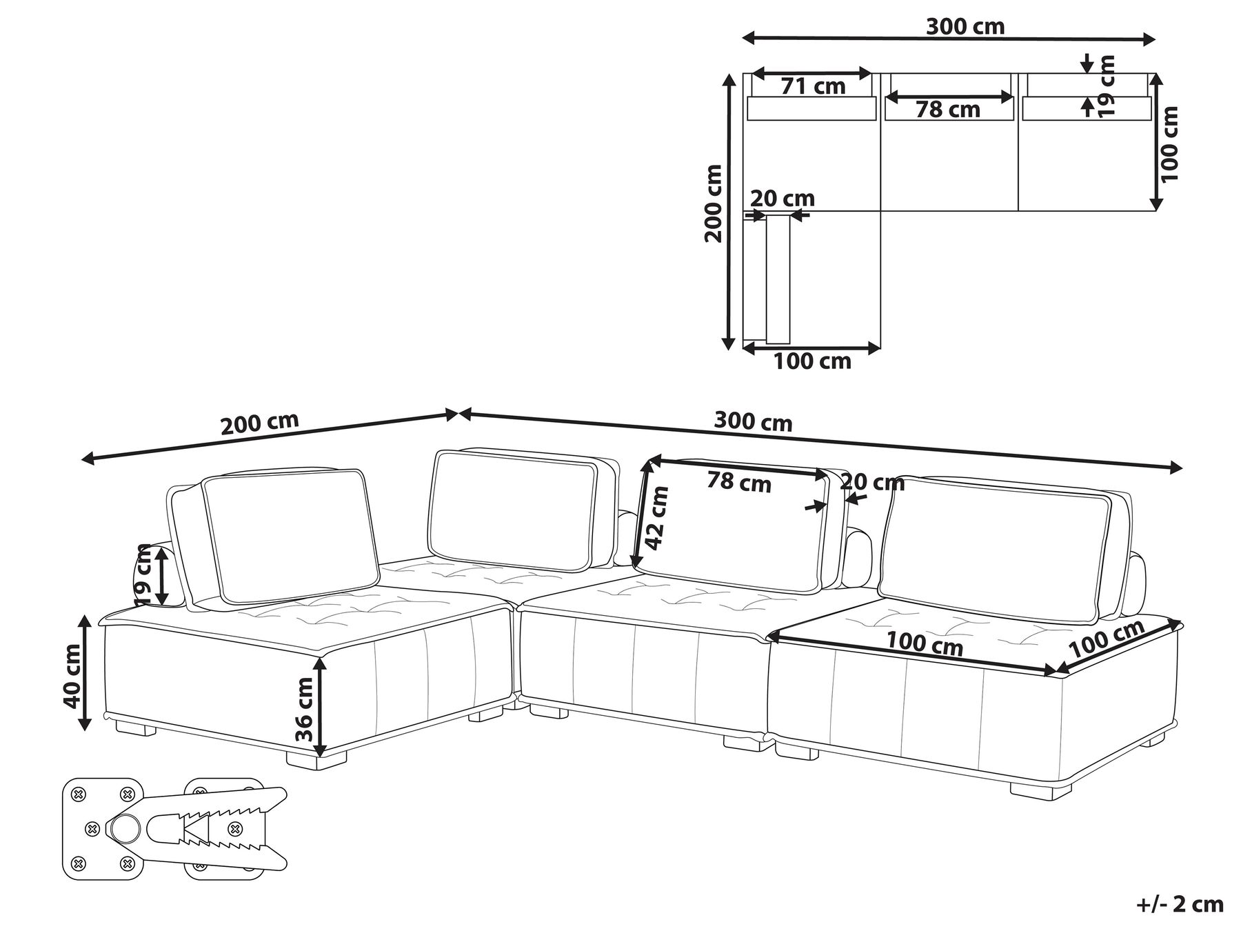 4 Seater Modular Fabric Corner Sofa Beige TIBRO_825674 4 Seater Modular Fabric Corner Sofa Beige TIBRO_825674