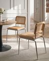Esszimmerstuhl 2er Set CORVALLIS Polyrattan Hellbraun
