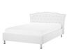 Bílá kožená postel s úložištěm Chesterfield 140x200 cm METZ_676813