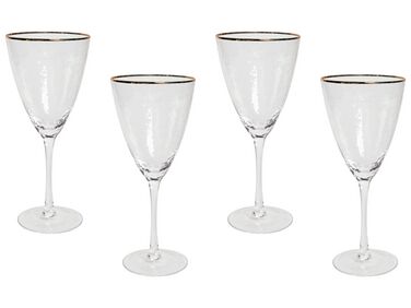 Set of 4 Gold-Rimmed Wine Glasses 38 cl TOPAZ