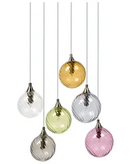 6 Light Pendant Lamp TUDDI Glass Multicolour_1033889