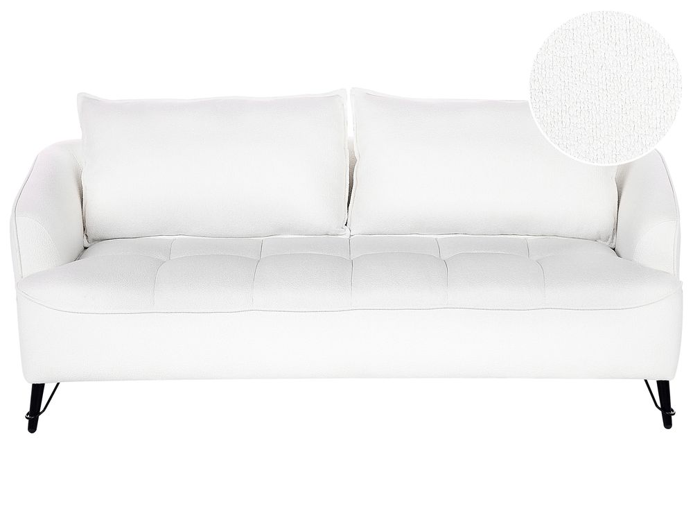 Sofa 3 Seater HOBRO Boucle White