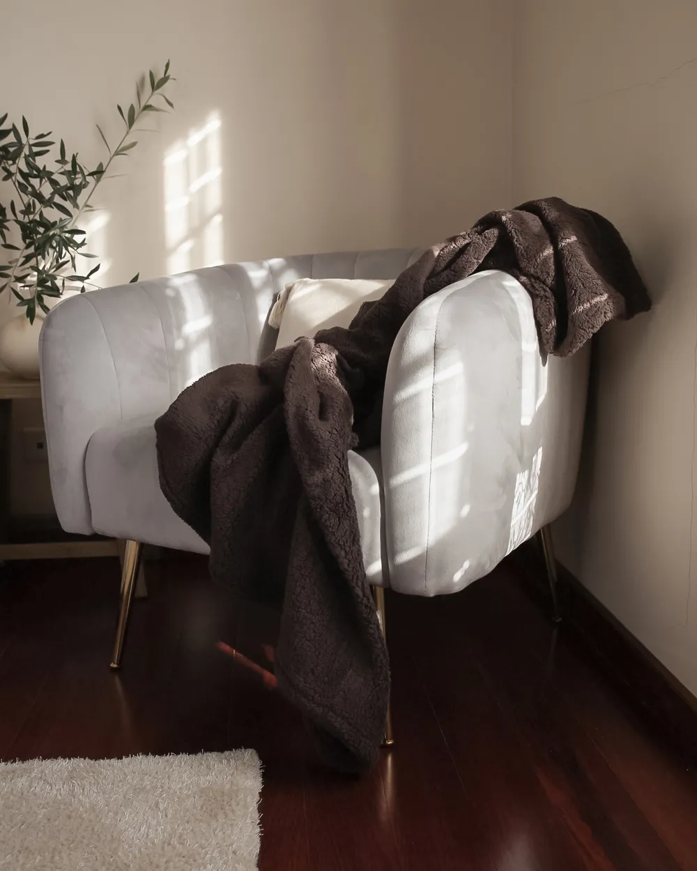 Armchair LACONIA Velvet Light Grey_945793