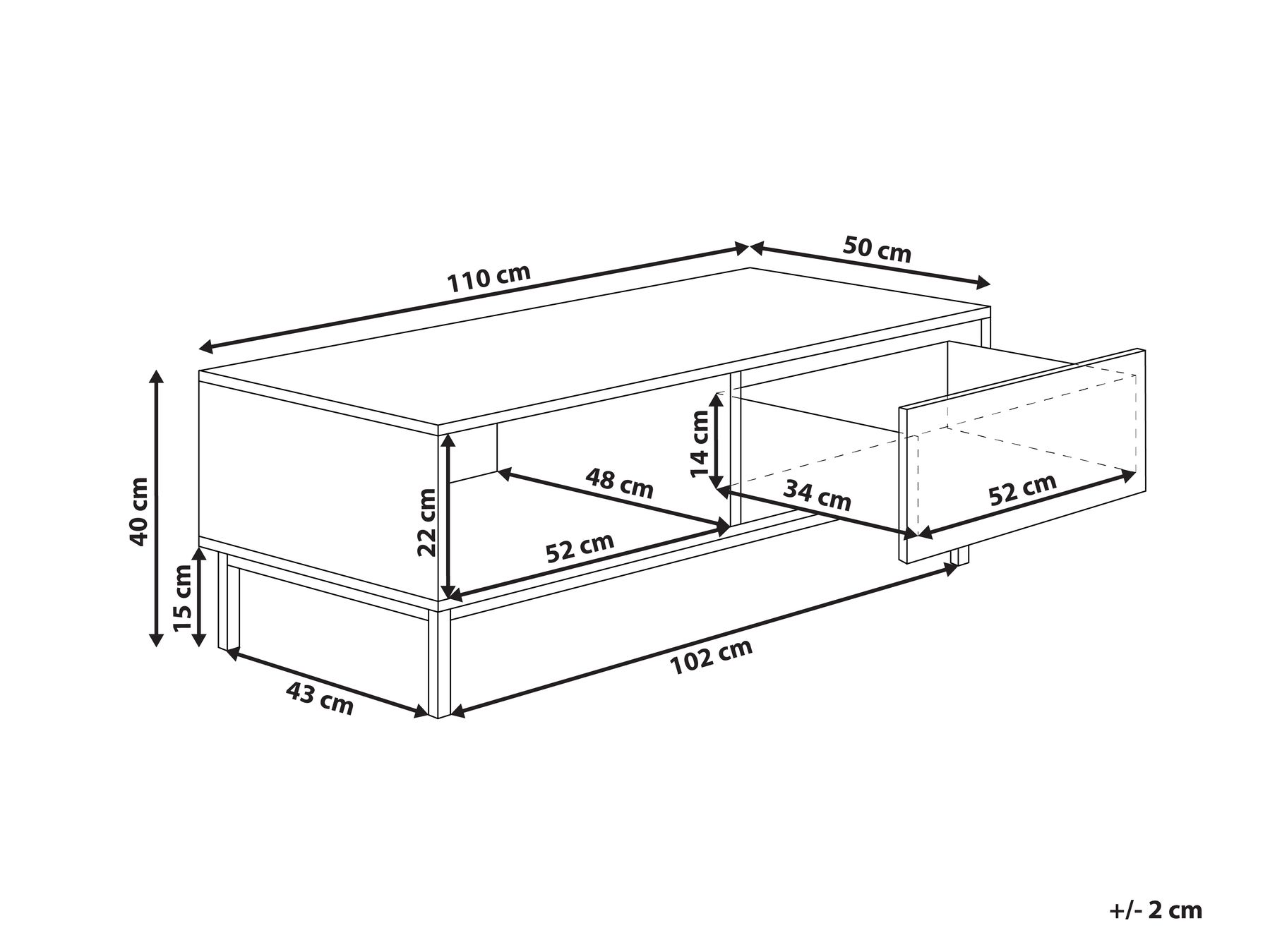 Coffee Table ROYALLA Light Brown_1021490