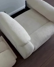 Sedia reclinabile elettrica RISE Poggiapiedi a scomparsa Tessuto Beige chiaro_997315