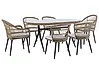Garden Dining Set 6 Seater ALIANO II with Cushions PE Rattan Beige