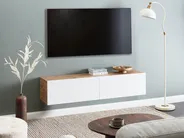 Wisząca szafka RTV GLADSTONE Brązowy/ biały_973829