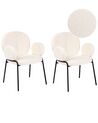 Set of 2 Boucle Dining Chairs White ELY_930093