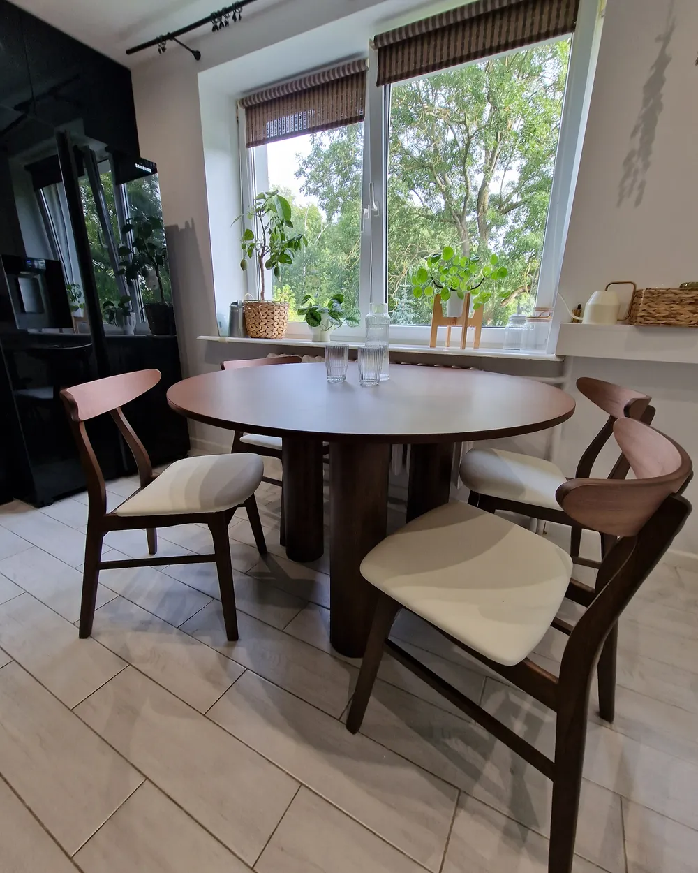 Set di 2 sedie da pranzo LYNN Legno Marrone scuro/Bianco_884919