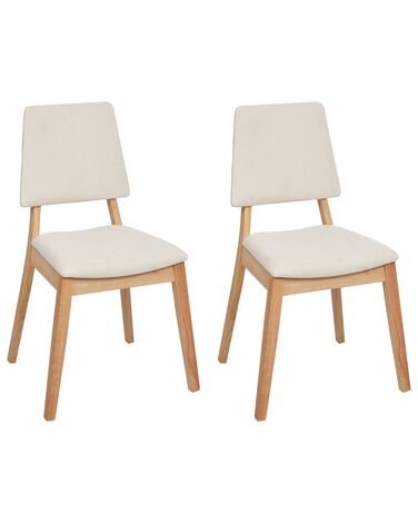  Set of 2 Wooden Dining Chairs Light Beige MERRILL 