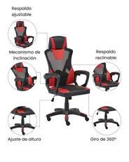 Silla de oficina IGNIS Piel sintética Rojo_1074144