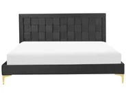 Bed Velvet LIMOUX 160 x 200 cm (EU King Size) Black_867223
