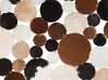 Round Cowhide Area Rug ⌀ 140 cm Brown Multicolour SORGUN_493141