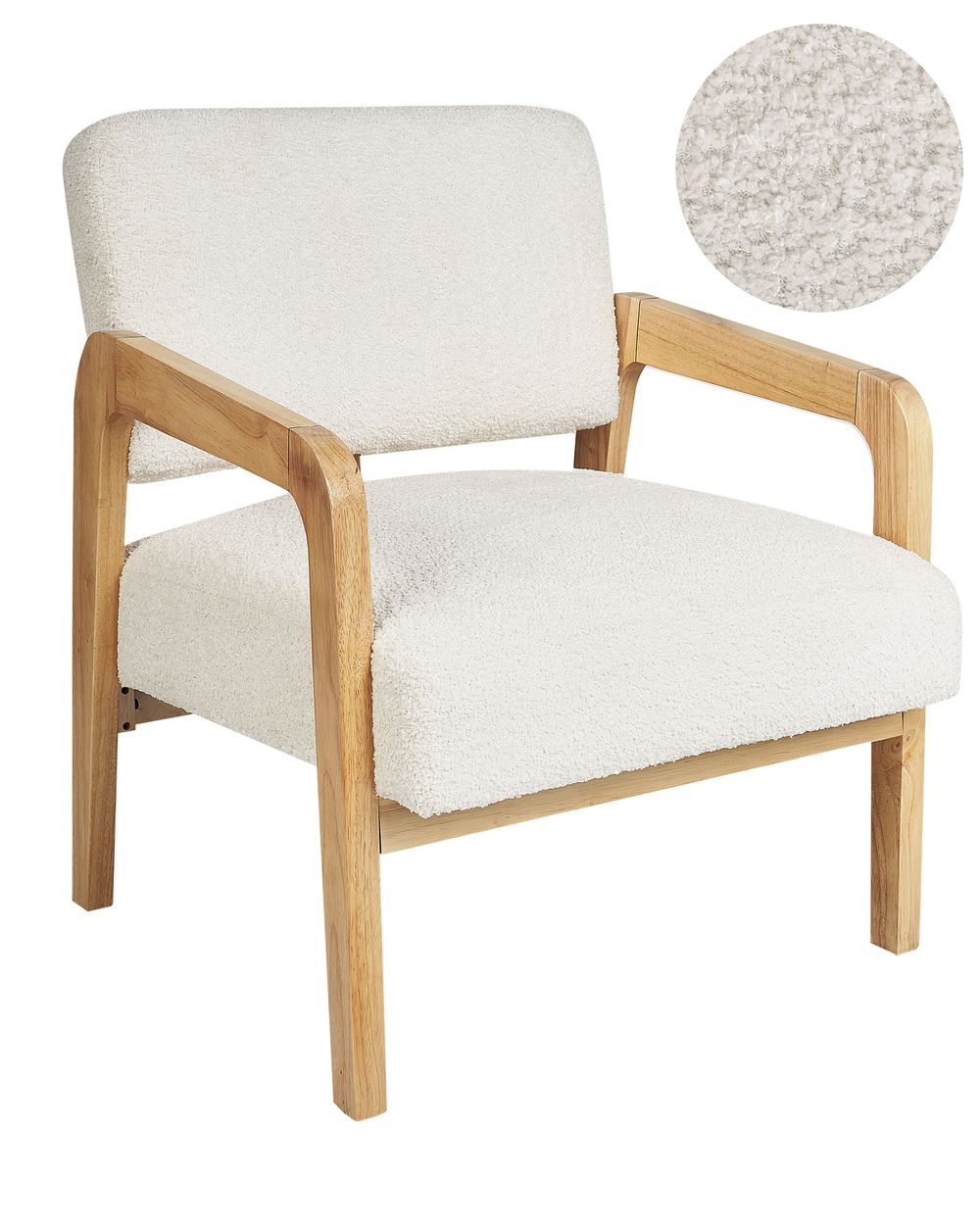 Fotel HJO Boucle Złamana biel