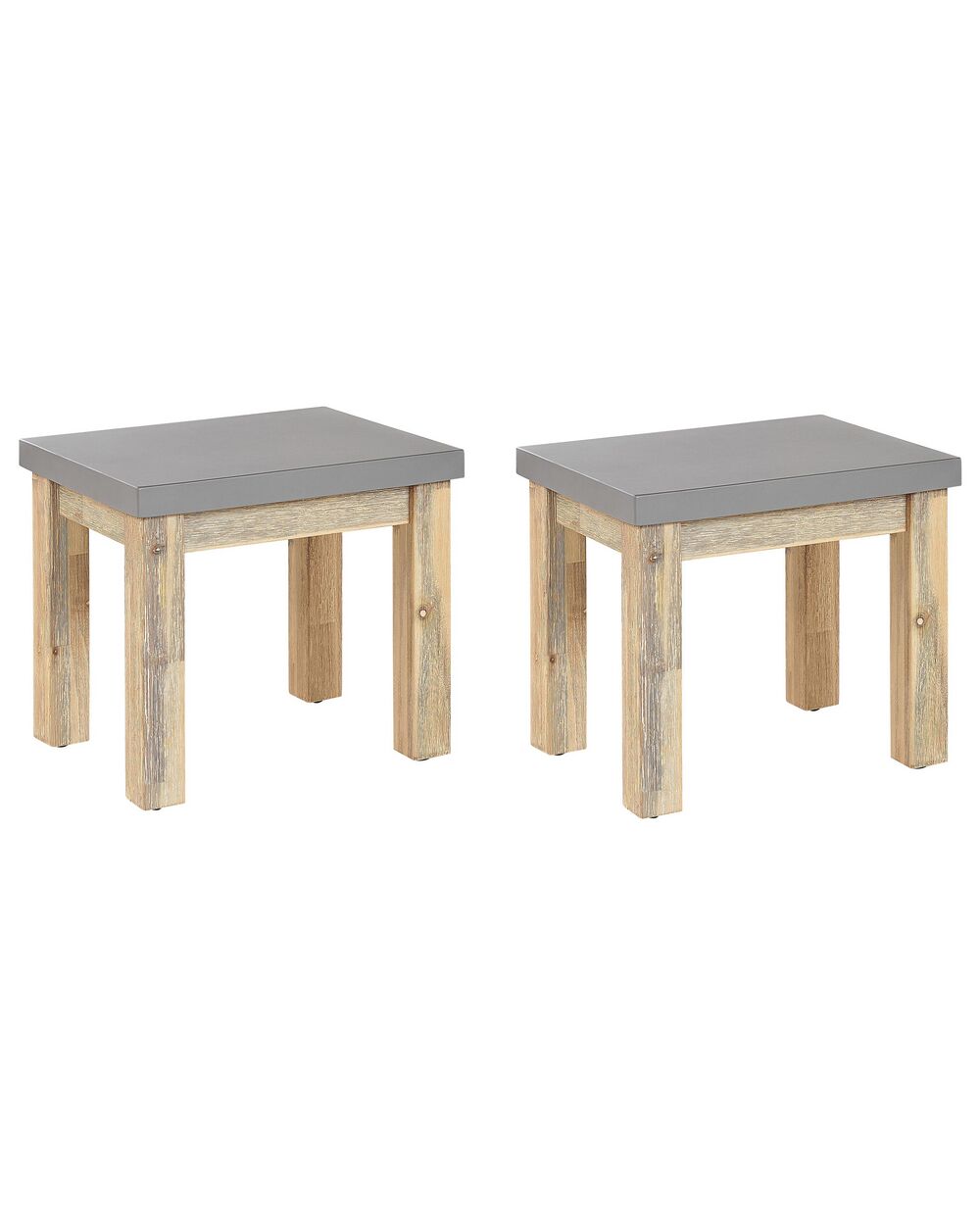 Set of 2 Concrete Garden Stools Grey OSTUNI Beliani.sk