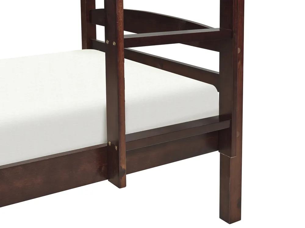 Bunk Bed Pine Wood REGAT 90 x 200 cm (EU Single) Dark Brown_877077