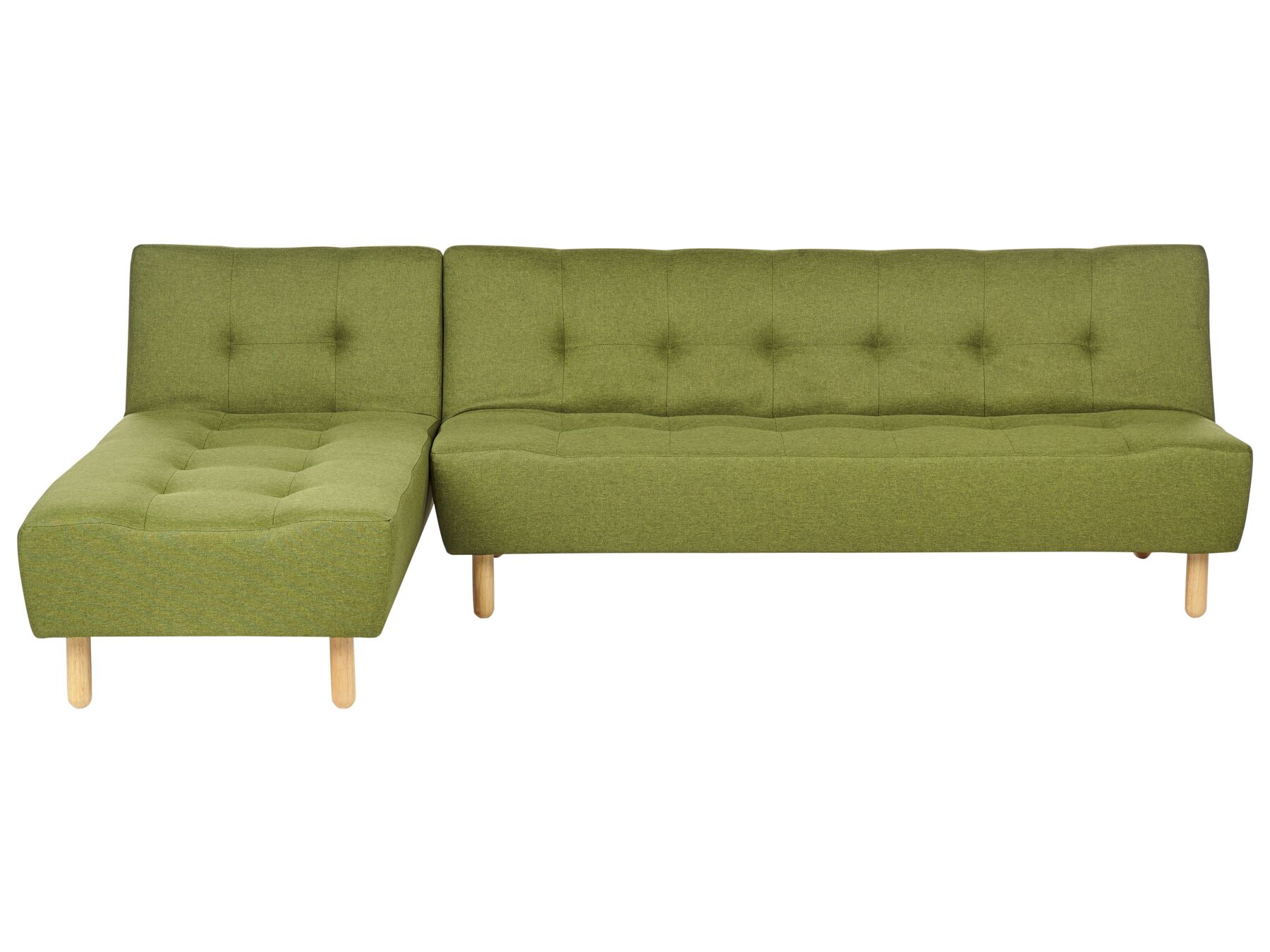 Right Hand Fabric Corner Sofa Bed Green ALSTEN_921966